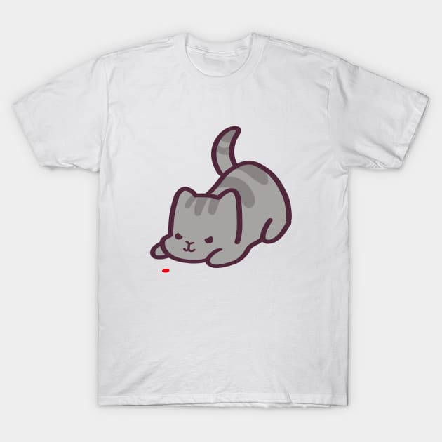 Cute Kitty Cat vs Big Red Dot T-Shirt by ThumboArtBumbo